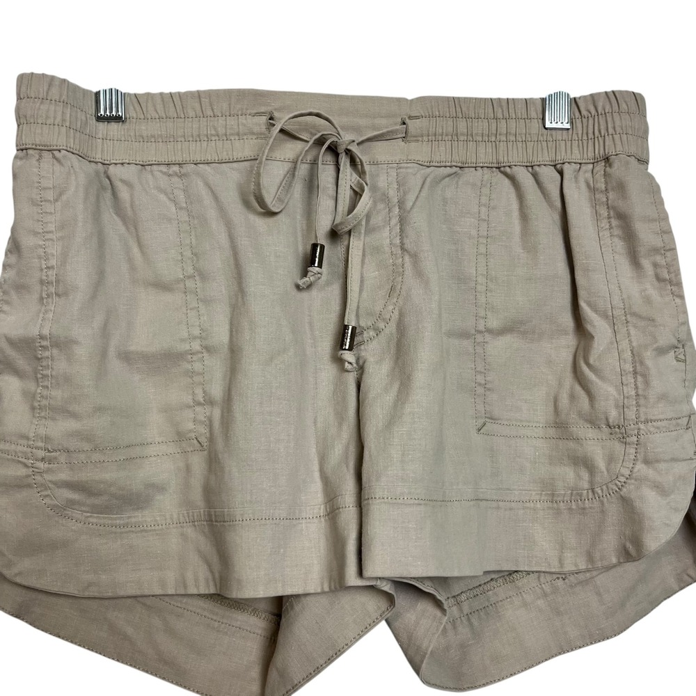 Aventura Women's XS Tan Linen‎ Blend Drawstring Waist Casual Shorts - Picture 4 of 7